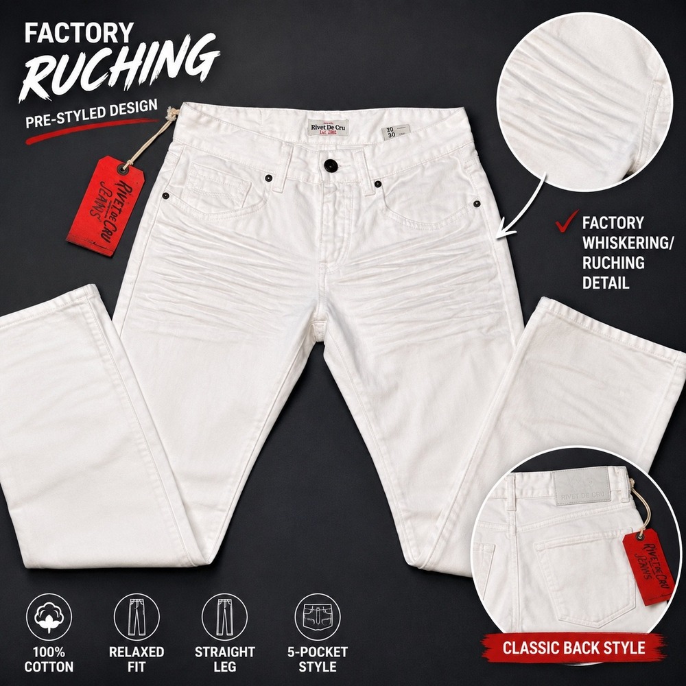 Rivet De Cru Double White Denim Jeans -30 X 32